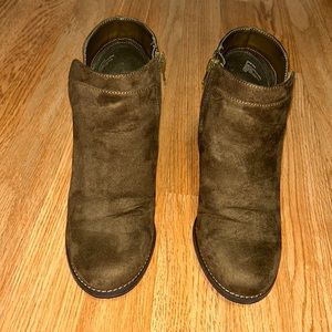 Worn twice Anne Klein suede Wedge Brown Bootie, comfortable and perfect height